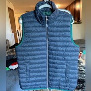 Izod Navy Blue Quilted Puffer Vest with High Collar